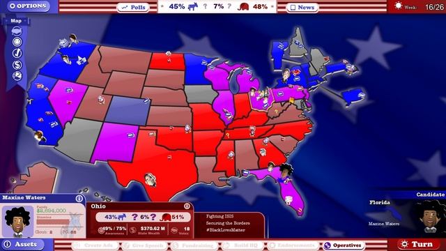 The Political Machine 2016 GAMEPLAY: Playing as MAXINE WATERS смотреть онлайн