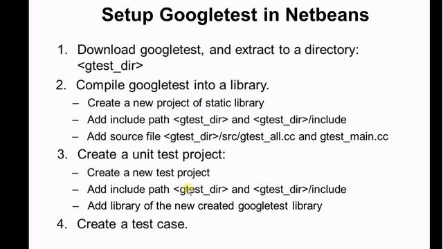 Google Test #1.a: Setup Googletest in Netbeans смотреть онлайн