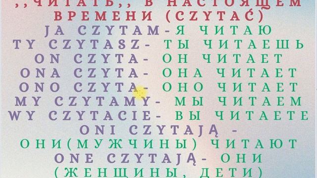18 урок СПРЯЖЕНИЕ ГЛАГОЛА ,,читать,, В НАСТОЯЩЕМ ВРЕМЕНИ (czytać) смотреть онлайн
