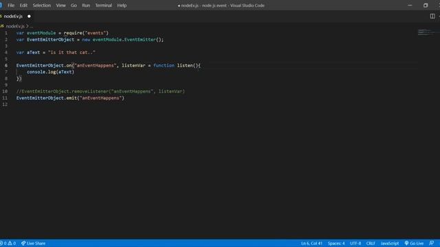 Events, own/custom Events, Listener/Callback function - Node JS смотреть онлайн