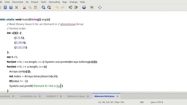 Binary Search on two dimensional Arrays using java смотреть онлайн