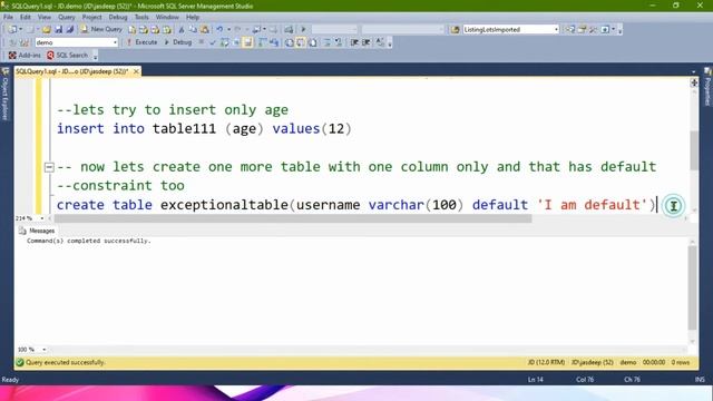 How to insert into SQL SERVER table with default constraint on every column? смотреть онлайн