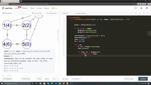 LeetCode 1786. Number of Restricted Paths From First to Last Node смотреть онлайн