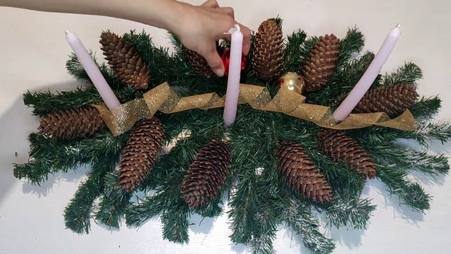 ? Новогодняя композиция ?Декор на праздничный стол.#christmasdecor #diy