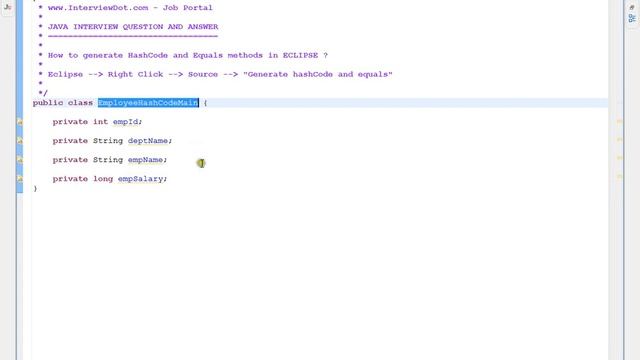In ECLIPSE How to generate HashCode and Equals methods смотреть онлайн