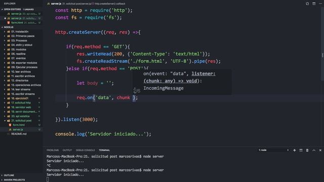21. Manejo de solicitudes POST | Curso de NodeJS смотреть онлайн