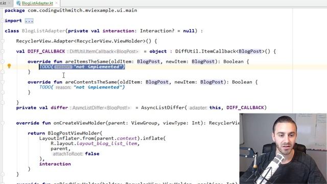 Kotlin RecyclerView Template (DiffUtil and AsyncListDiffer) смотреть онлайн