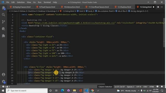 Bootstrap 5 sizing classes. смотреть онлайн
