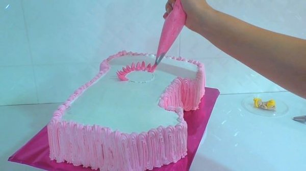 Торт цифра 1 из крема Как украсить торт цифру один / Olya Dudnik