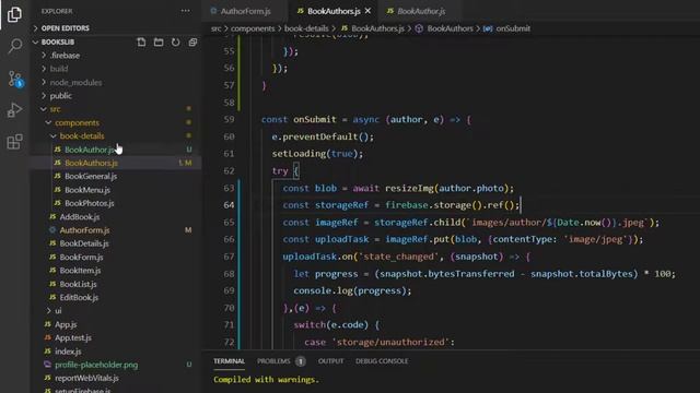 Resize & upload images to firebase storage with react (reactjs) - book app part 7 смотреть онлайн