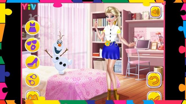 Disney games Frozen Elsa Police Style. Frozen dress up game for girls. Elsa cartoon смотреть онлайн