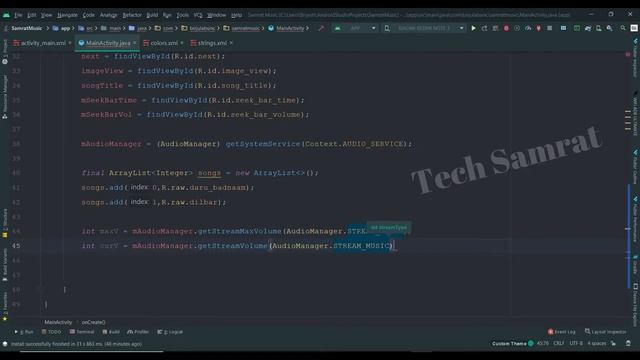 How to Create Music Player in Android Studio || Prev | Next | Multiple Songs || Very Simple смотреть онлайн