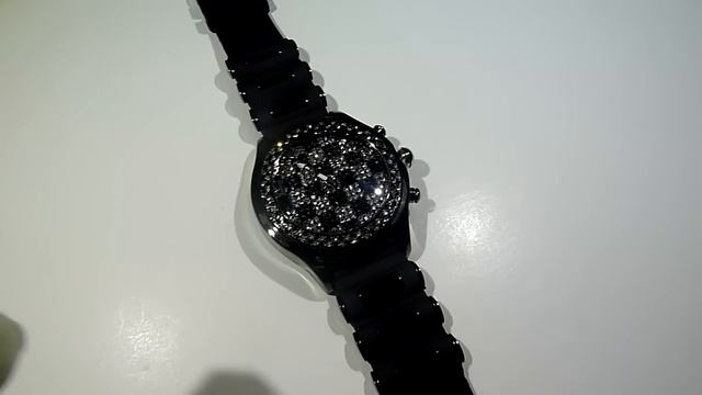 $85 Lab Made Black/White Diamond "The Game" Watch with bubble lens-Lab Made Jewelry смотреть онлайн