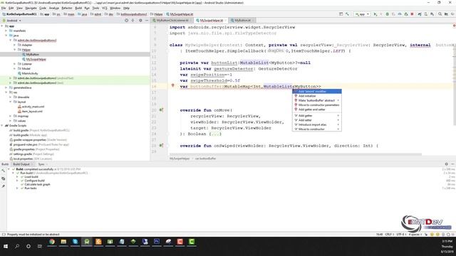 Kotlin Android Tutorial - Swipe to show button Recycler View смотреть онлайн