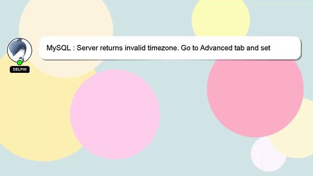 MySQL : Server returns invalid timezone. Go to Advanced tab and set servertimezone property manuall смотреть онлайн