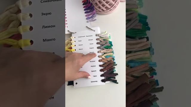 Палитра с образцами трикотажной пряжи Biskvit