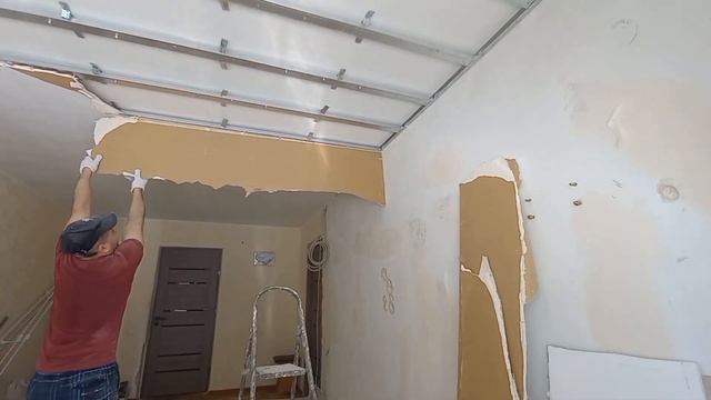 Демонтаж подвесного потолка из гипсокартона смотреть онлайн
