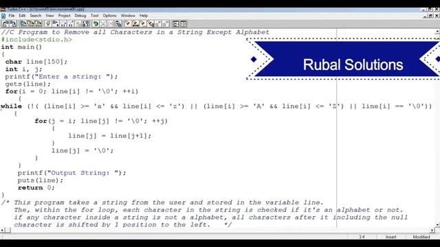 Program 114 #P114 C Program to Remove all Characters in a String Except Alphabet #C240 смотреть онлайн