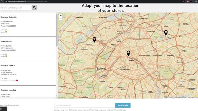 Add-on Prestashop - Store locator with OpenStreetMap смотреть онлайн