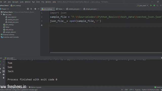 Python 3 - How to read a JSON object from a file and display смотреть онлайн