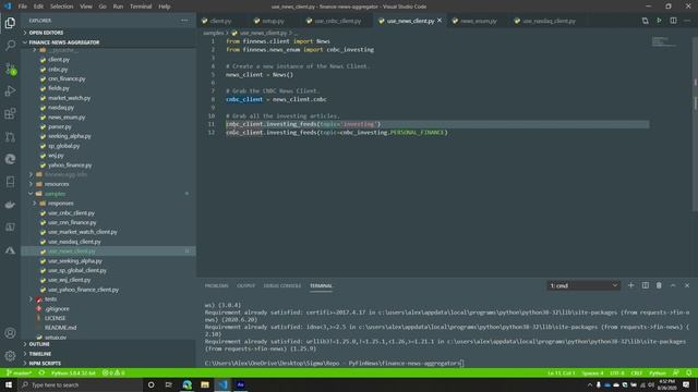 Using the Financial News Aggregator Package in Python смотреть онлайн