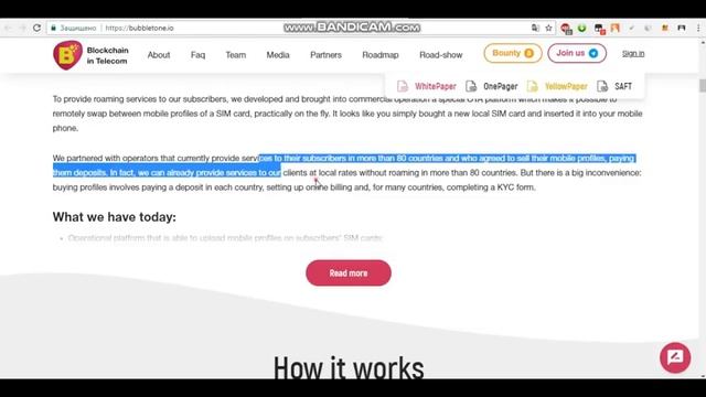 BubbleTone оператор мобильной связи на блокчейне.