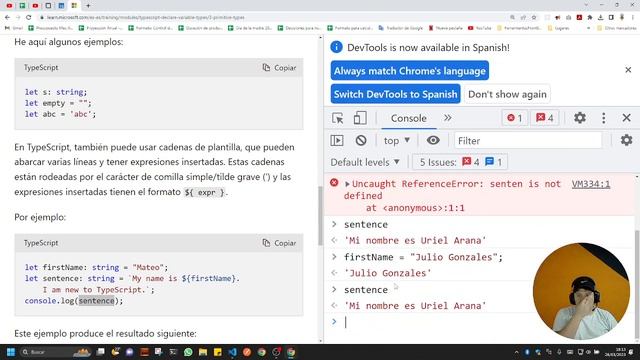 Typescript - Siguiendo el Curso de Microsoft Learn: Declaración de tipos de variables. (Prt.1) ??? смотреть онлайн