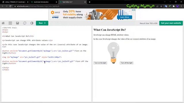 JavaScript Can Change HTML And CSS Content || By Coding Mamun смотреть онлайн