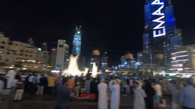 Ночной Дубай поющие фонтаны Burj Khalifa смотреть онлайн
