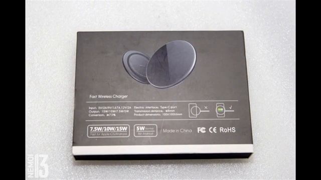 Беспроводное зарядное устройство CoolReall 15W QI (190428-WC). Металл+стекло | #Обзор смотреть онлайн