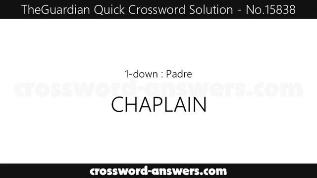 The Guardian Quick Crossword Answers for #15838 смотреть онлайн