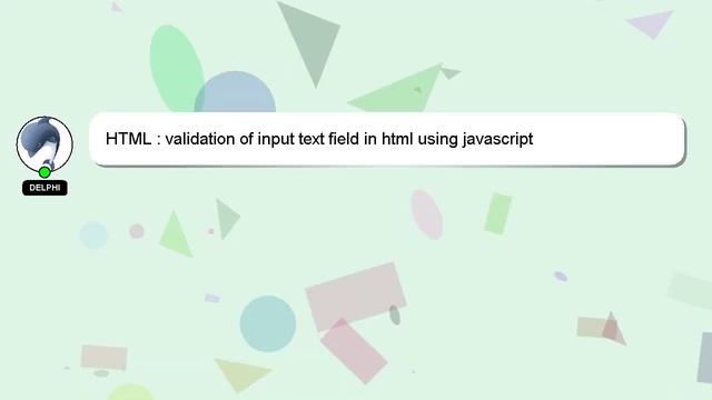 HTML : validation of input text field in html using javascript смотреть онлайн