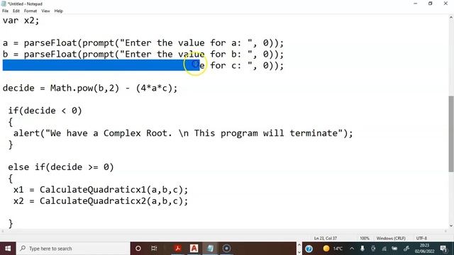 JavaScript Quadratic Equation Solver Program for Beginners (Programming Mathematics) смотреть онлайн