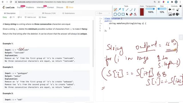 Delete Characters to Make Fancy String| LeetCode 1957| English смотреть онлайн