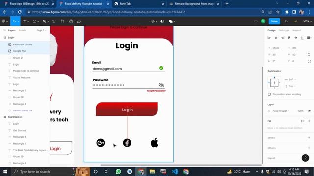 FOOD DELIVERY MOBILE APP UI DESIGN PART 1 - FIGMA MOBILE UI DESIGN 2023 смотреть онлайн
