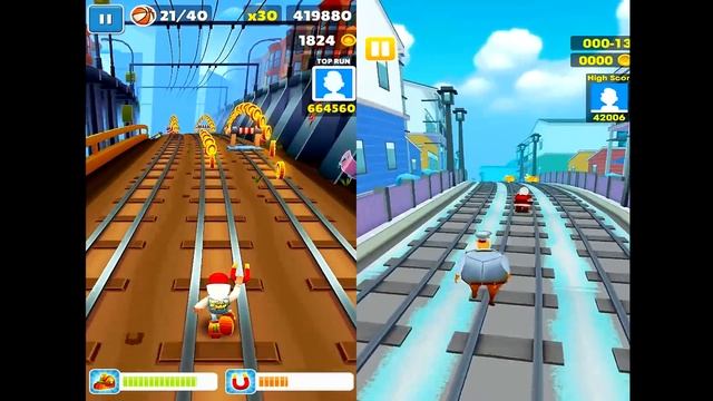 Subway Surfers New York VS Subway Santa Xmas Surf Android iPad iOS Gameplay HD смотреть онлайн