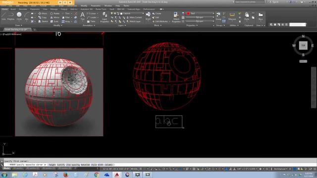 AUTOCAD Speed Freehand Trace Deathstar смотреть онлайн