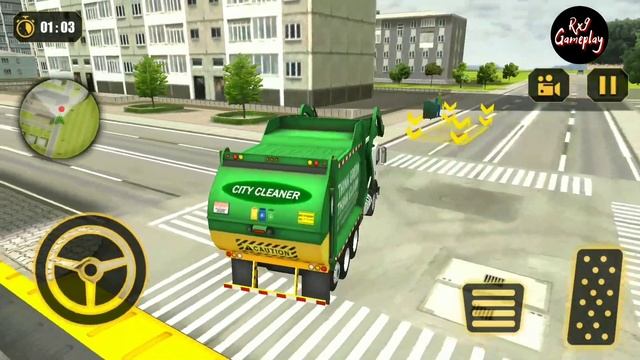 City Garbage Truck Simulator - Trash Dump Truck Driver Mobile Game - Level 3 - Android Gameplay смотреть онлайн
