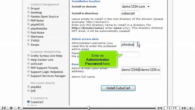 Installing CubeCart from Fantastico by VodaHost web hosting смотреть онлайн