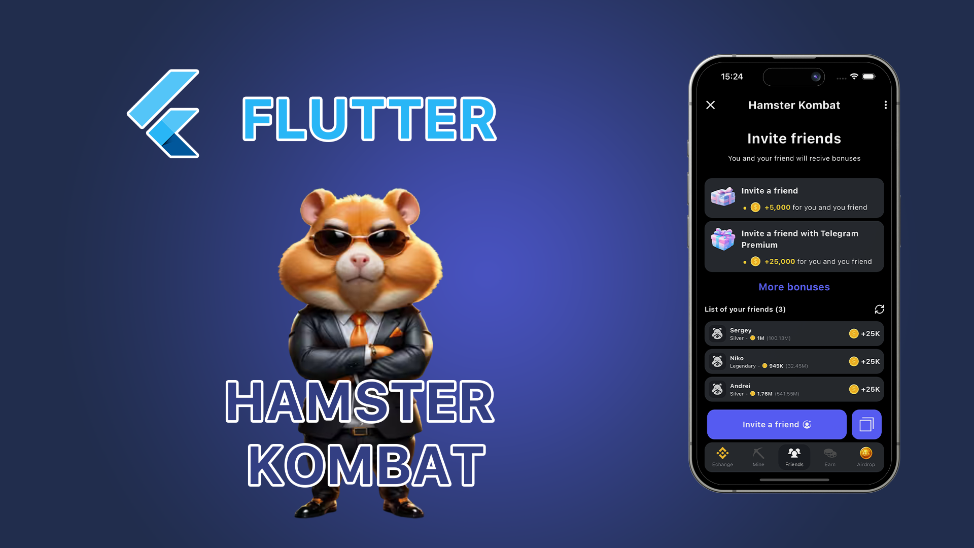 Hamster Kombat. Friends Screen. Flutter Application смотреть онлайн