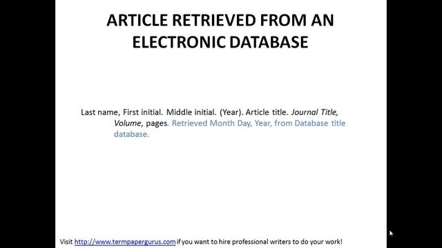 How to cite an article retrieved from an electronic source in APA format смотреть онлайн