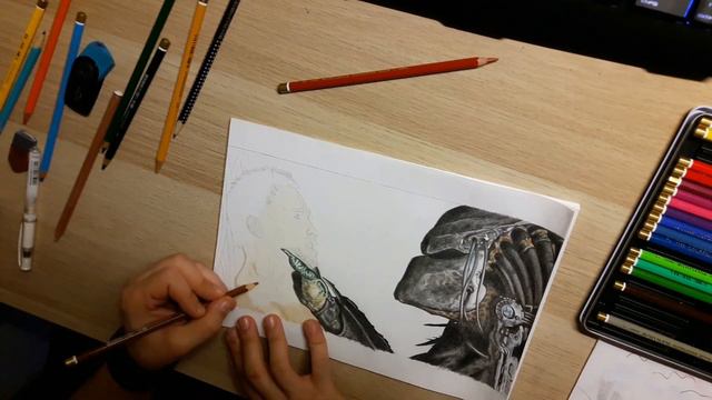 SCHWARZENEGGER VS PREDATOR | DRAWING  #drawing #schwarzenegger #predator