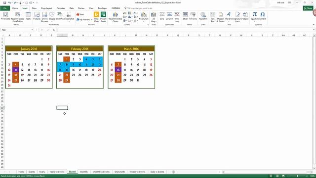 Event Calendar Maker Excel Template - Design your own Calendar Layout смотреть онлайн