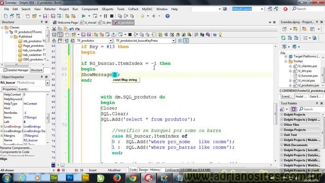 Curso Delphi XE6, XE7, XE8 com MySQL e Firedac - 20 смотреть онлайн