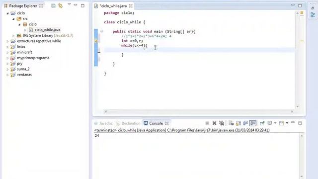 Curso de java paso a paso Desde Cero; 9 estructura condicional while solucion factorial de un numer смотреть онлайн