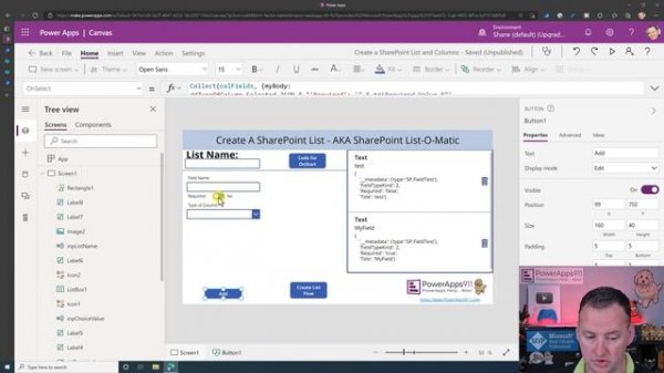 Create SharePoint List using Power Apps and Power Automate