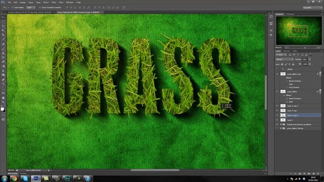 p4 How to: Grass Text Effect tutorial in Adobe Photoshop cs6 ( cs5 cs4 cs3* ) Advanced PS series смотреть онлайн
