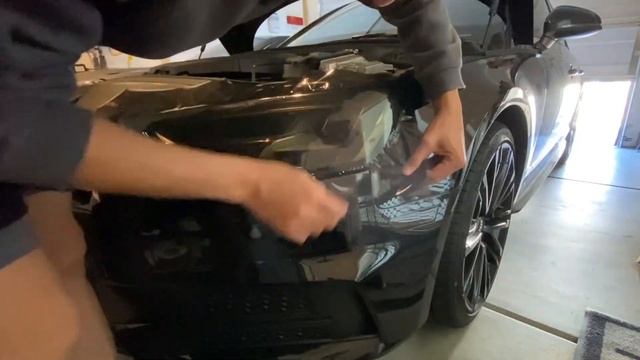 Easy cheap DIY dark headlights tint / smoke out on Audi A4 B9 mod with clear vinyl film wrap смотреть онлайн
