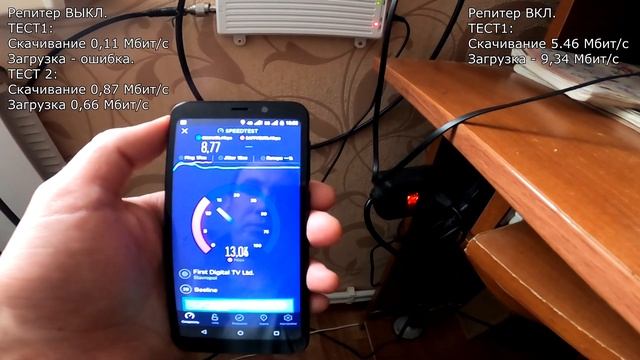 УСИЛИВАЕМ ПЛОХОЙ  МОБИЛЬНЫЙ ИНТЕРНЕТ.Speedtest РЕПИТЕР.