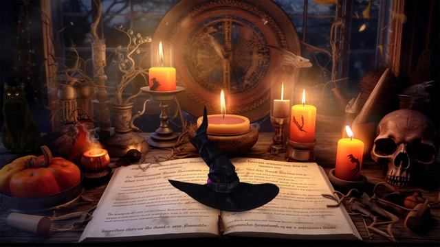 Witch's Room Ambience: Autumn Forest ASMR Ambience ?? Witchy Room Sounds, Soft Music смотреть онлайн